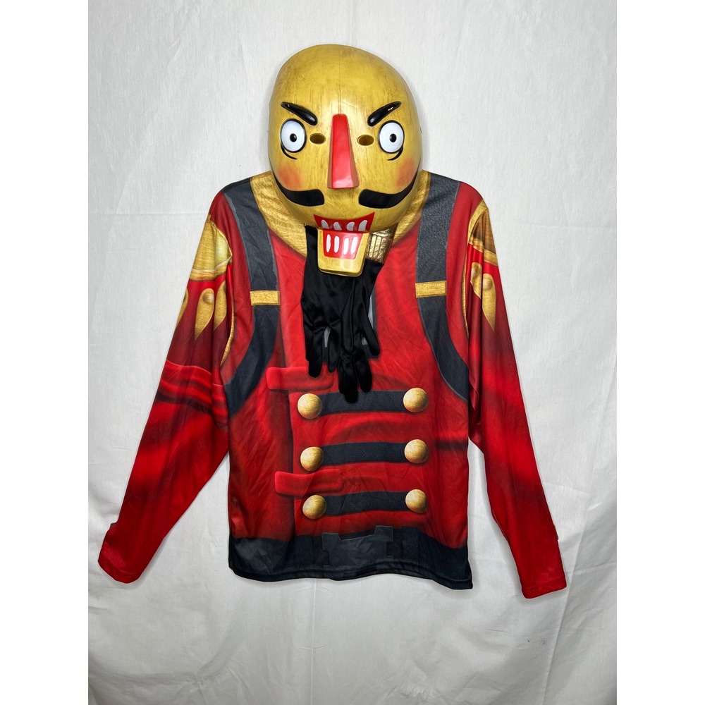 Spirit Halloween Fortnite Crackshot Nutcracker Costume Set Mask Gloves Mens M - Picture 7 of 11